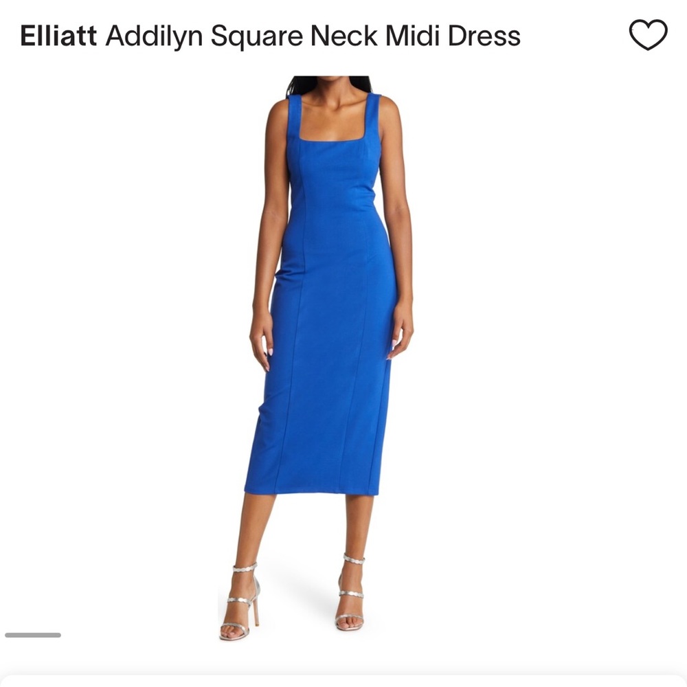 Elliatt Blue Addilyn Square Neck Midi Dress